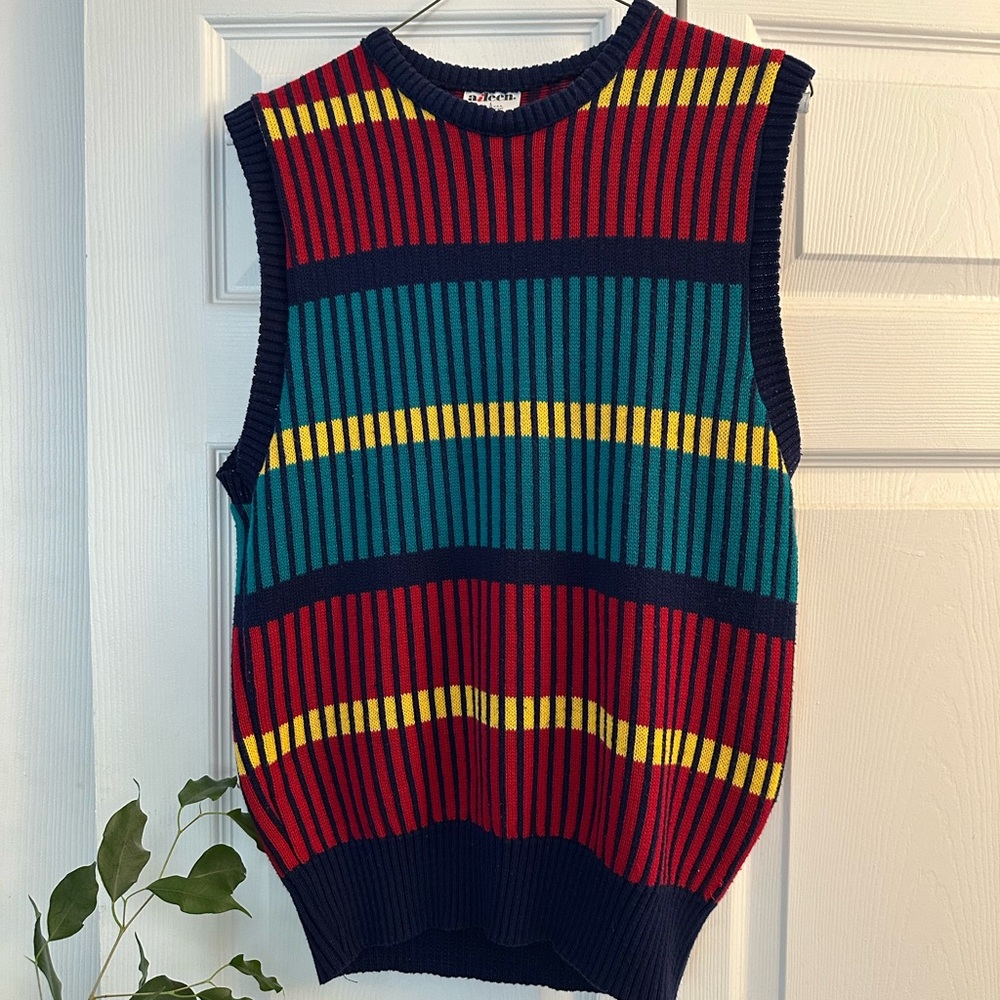 Colorful Striped Sweatervest